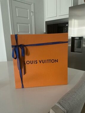 Louis Vuitton Orange Box with Blue Ribbon